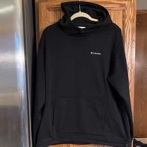 Columbia Black Hooded Sweatshirt With Single Draw Cord At Neck, XXL